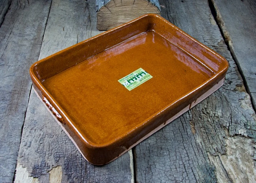 Asador de barro rectangular