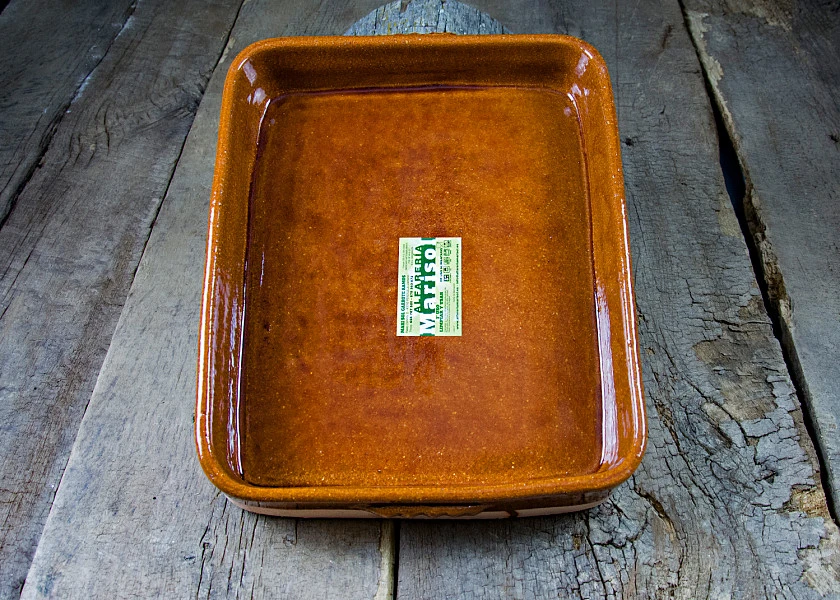 Asador de barro rectangular