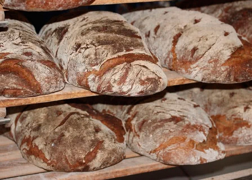 Homemade bread in clay oven