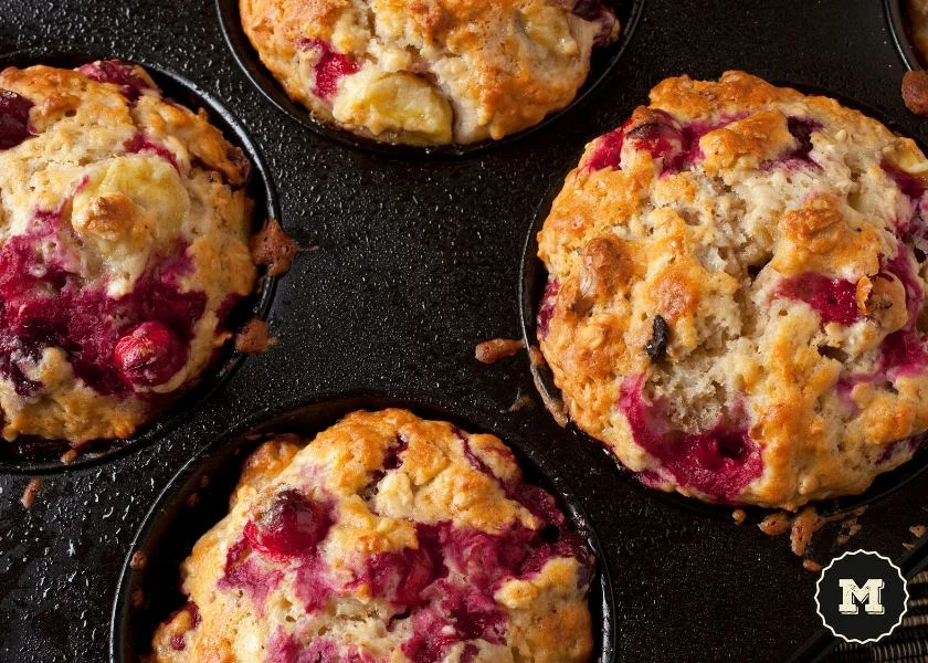 red fruit muffins baked in Pereruelas wood-fired oven