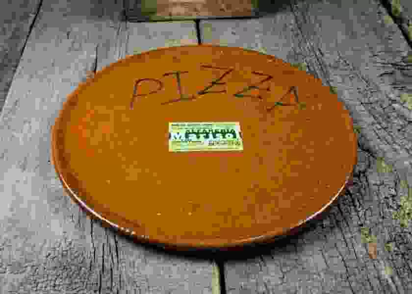 Special clay dish for pizza