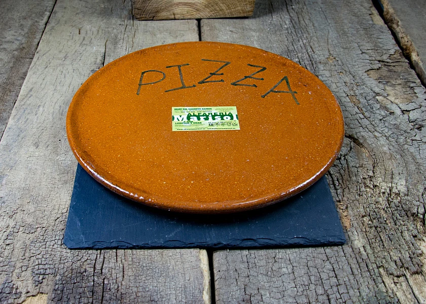 Special clay dish for pizza