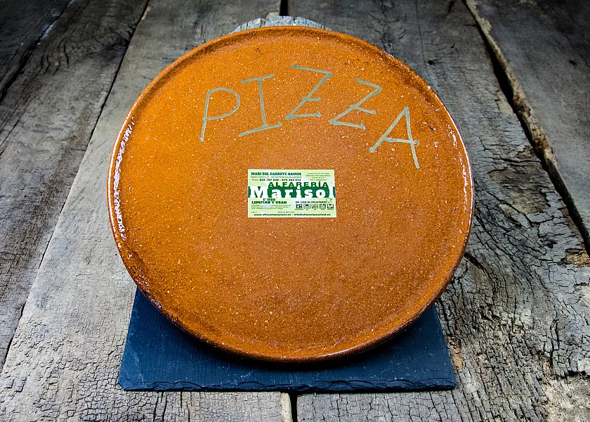 Special clay dish for pizza