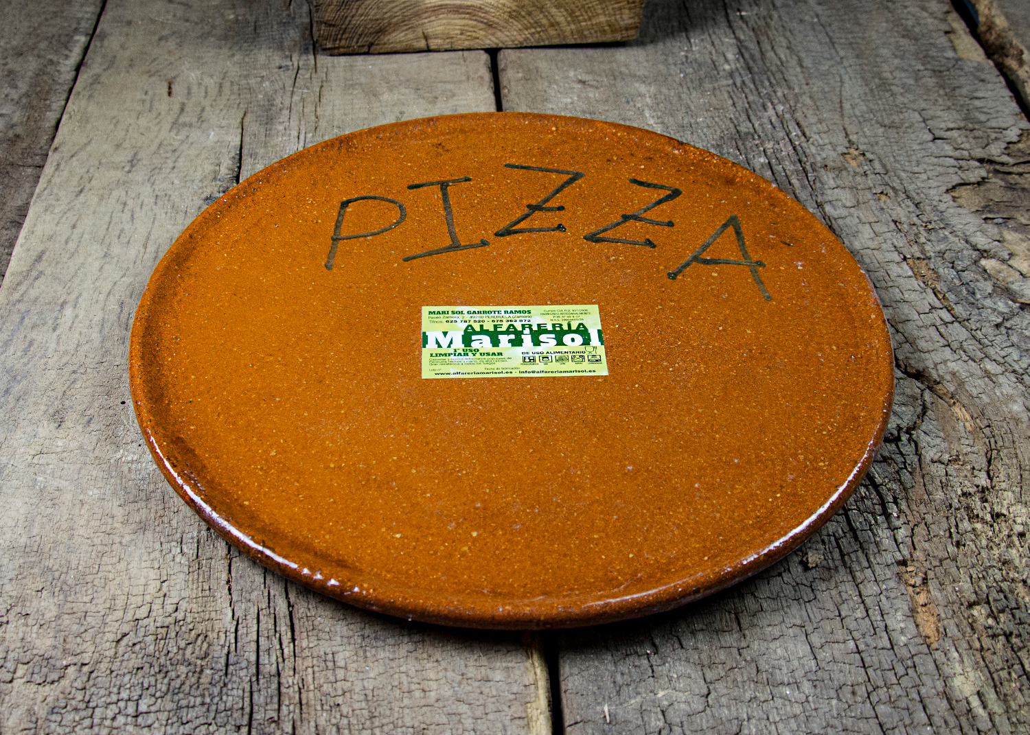 autopista espejo diluido Plato de barro especial para pizza | Alfarería Marisol | Alfareriamarisol.es
